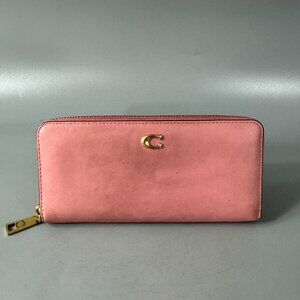 COACH Smooth Leather Slim Accordion Zip-Around Wallet,
